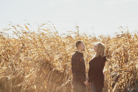 No better place for an engagement session in fall than a pumpkin patch!